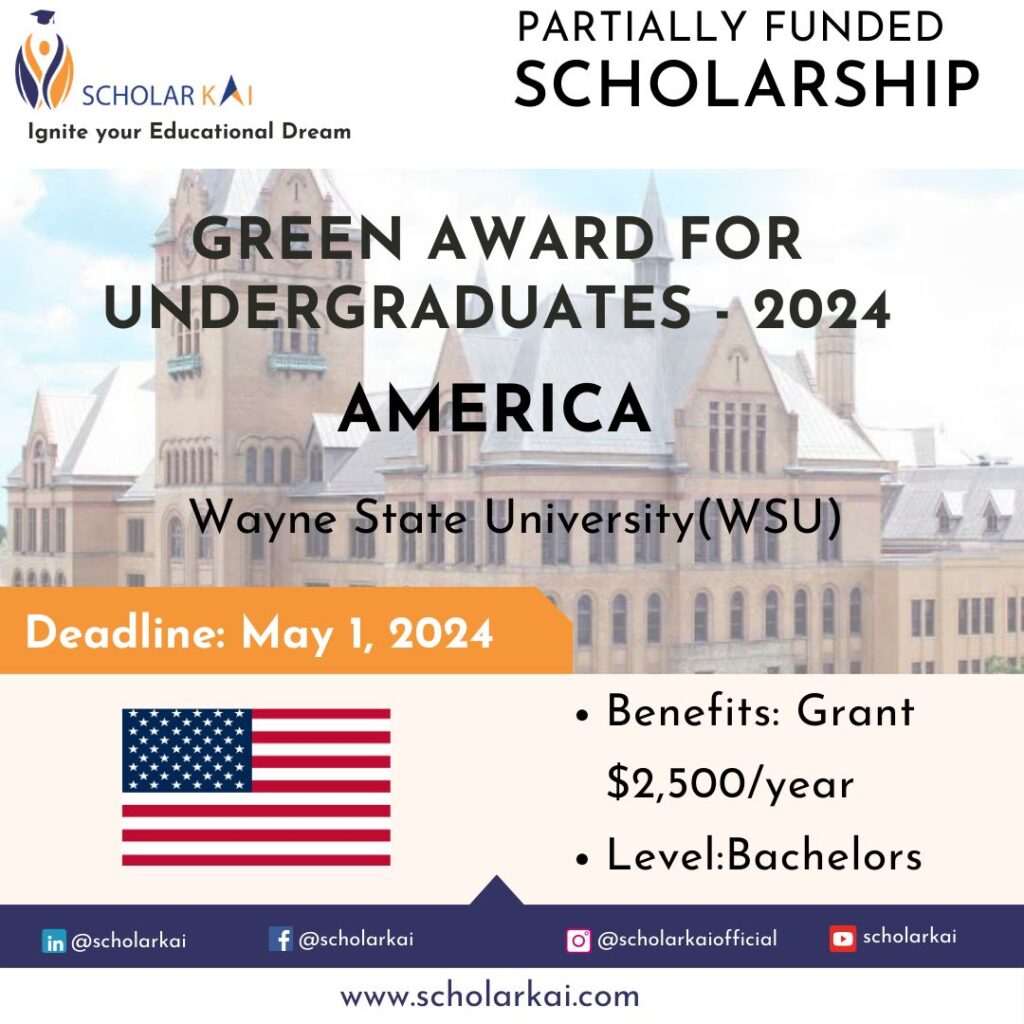 Green Award for undergraduates at Wayne State University 2024