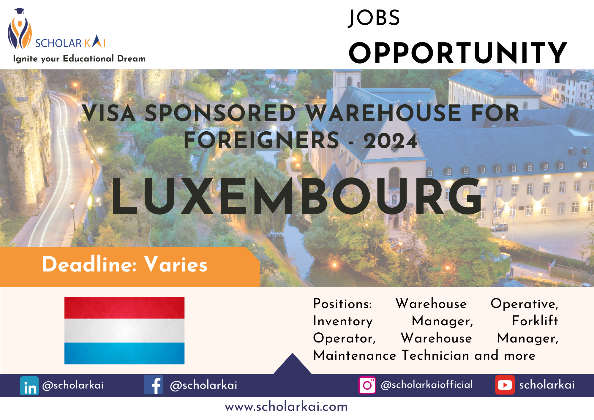 Visa Sponsored Warehouse Jobs in Luxembourg for Foreigners - 2024