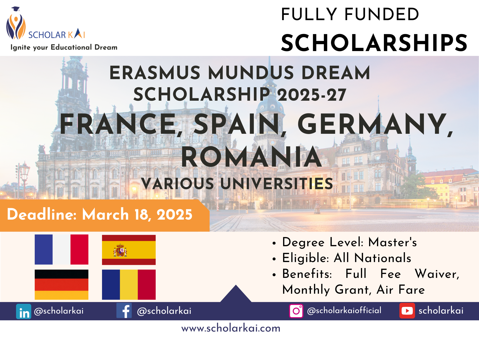 Erasmus Mundus Dream Scholarship