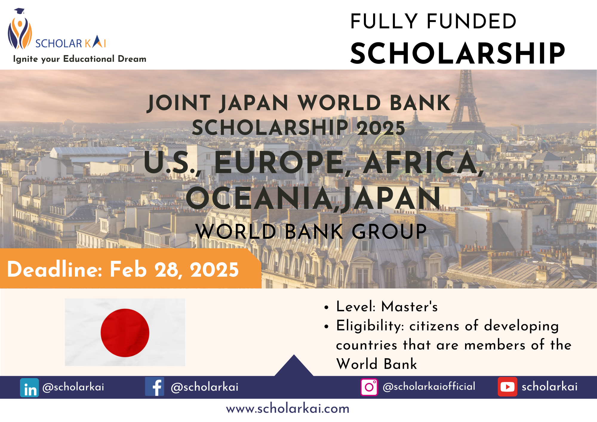 Joint Japan World Bank Scholarship 2025 | Fully Funded